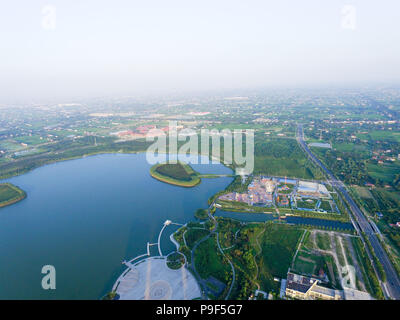 Rugao, Rugao, China. 18th July, 2018. Rugao, CHINA-Aerial photography of Longyou Lake in Rugao, east China's Jiangsu Province. Credit: SIPA Asia/ZUMA Wire/Alamy Live News Stock Photo