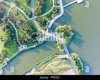 Rugao, Rugao, China. 18th July, 2018. Rugao, CHINA-Aerial photography of Longyou Lake in Rugao, east China's Jiangsu Province. Credit: SIPA Asia/ZUMA Wire/Alamy Live News Stock Photo