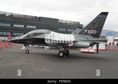 The aircraft manufacturers and suppliers displayed their latest technology at the stands. During the flying display the aircraft showed their agility and manoeuvrability of their latest aircraft during today's flying display . Credit: Uwe Deffner/Alamy Live News Stock Photo