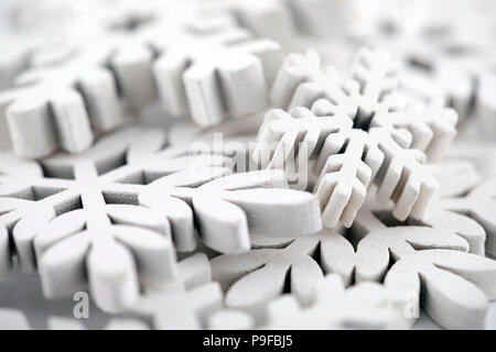 Winter background with white snowflakes Stock Photo