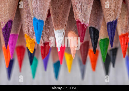 Colored wax pencils background Stock Photo