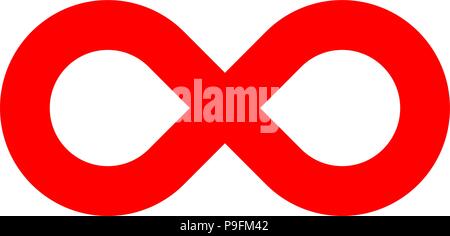 infinity symbol red - simple standard - isolated - vector illustration Stock Vector