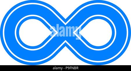 infinity symbol blue - outlined - isolated - vector illustration Stock Vector