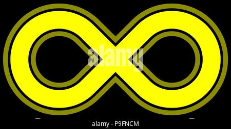 infinity symbol yellow - outlined - isolated - vector illustration Stock Vector