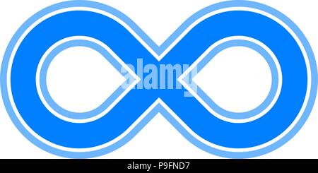 infinity symbol blue - outlined - isolated - vector illustration Stock Vector