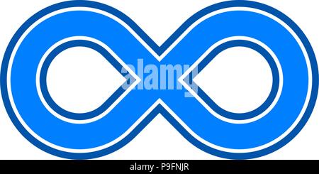 infinity symbol blue - outlined - isolated - vector illustration Stock Vector
