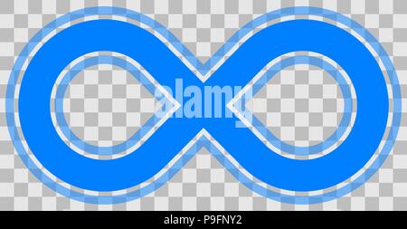 infinity symbol blue - outlined with transparency eps 10 - isolated - vector illustration Stock Vector
