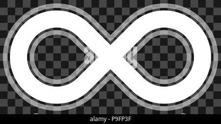 infinity symbol white - outlined with transparency eps 10 - isolated - vector illustration Stock Vector