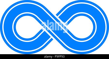 infinity symbol blue - outlined with discontinuation - isolated - vector illustration Stock Vector