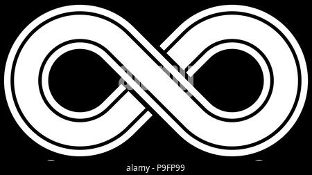 infinity symbol white - outlined with discontinuation - isolated - vector illustration Stock Vector