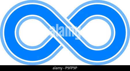 infinity symbol blue - outlined with discontinuation - isolated - vector illustration Stock Vector