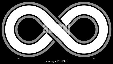 infinity symbol white - outlined with discontinuation - isolated - vector illustration Stock Vector
