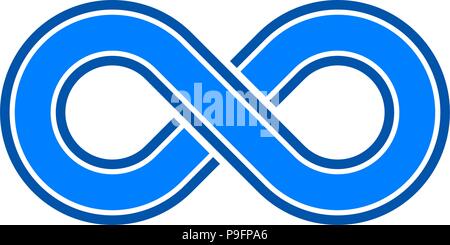 infinity symbol blue - outlined with discontinuation - isolated - vector illustration Stock Vector