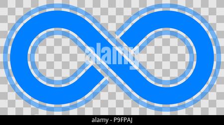 infinity symbol blue - outlined with discontinuation and transparency eps 10 - isolated - vector illustration Stock Vector