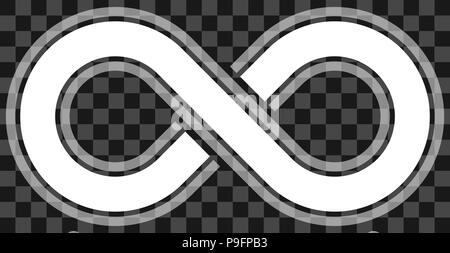 infinity symbol white - outlined with discontinuation and transparency eps 10 - isolated - vector illustration Stock Vector