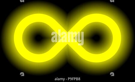 infinity symbol yellow - simple glow with transparency eps 10 - isolated - vector illustration Stock Vector