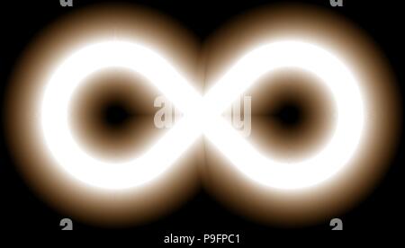 infinity symbol white light - color tint glow with transparency eps 10 - isolated - vector illustration Stock Vector