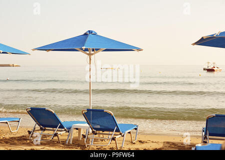 Beach in the resort in the summer.  Stock Photo