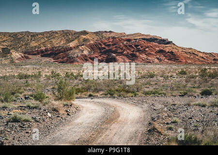 Takyr in Aktau white mountains in Altyn-Emel National Park, Kazakhstan Stock Photo