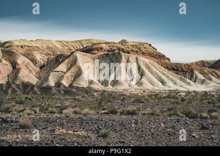 Takyr in Aktau white mountains in Altyn-Emel National Park, Kazakhstan Stock Photo