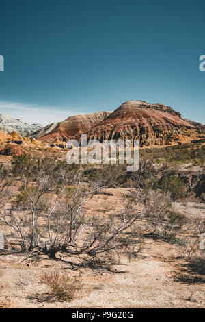 Takyr in Aktau white mountains in Altyn-Emel National Park, Kazakhstan Stock Photo