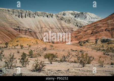 Takyr in Aktau white mountains in Altyn-Emel National Park, Kazakhstan Stock Photo