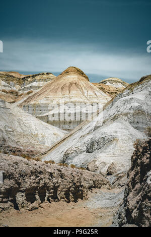 Takyr in Aktau white mountains in Altyn-Emel National Park, Kazakhstan Stock Photo