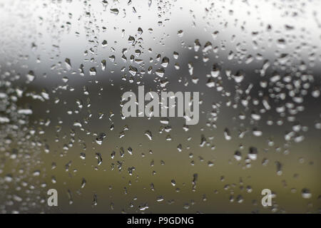 raindrops on a windowpane Stock Photo
