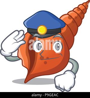 Detective sea shell character cartoon vector illustration Stock Vector ...