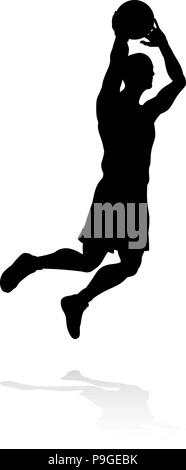 Silhouette Basketball Player Stock Vector