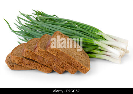 Bunch of chives on white background Stock Photo