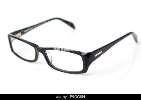 black glasses on a white background Stock Photo