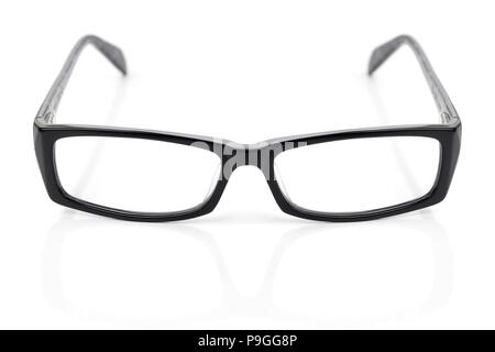 black glasses on a white background Stock Photo