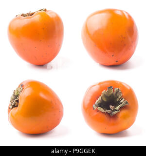 ripe juicy persimmon on a white background, isolated, high quali Stock Photo