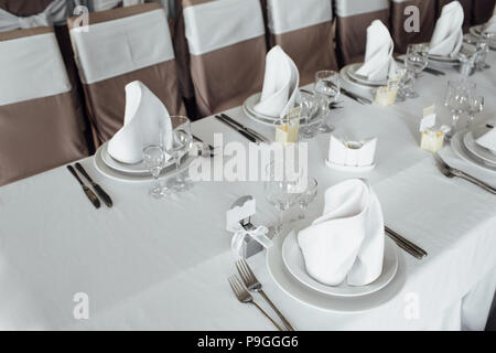 Close-Up Of Place Setting During Wedding Stock Photo