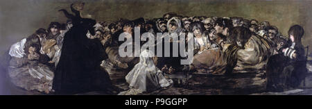 Witchess coven' (1797-1798), black painting by Francisco de Goya. Stock Photo