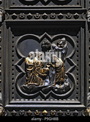 Baptistry Of Saint John Door Panel, Gates Of Paradise, Depicting Adam ...