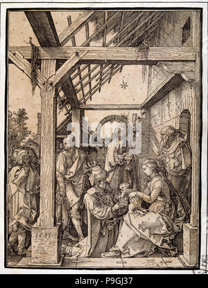 'Adoration of the Magi', by Albrecht Dürer. Stock Photo