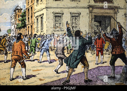 Mutiny of Aranjuez on March 17, 1808, repression of civilian-military revolt promoted by supporte… Stock Photo