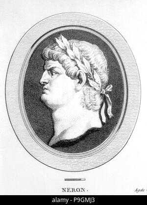 Nero, Claudius Lucius Domitius Nero (37-68), Roman emperor (54-68). Stock Photo