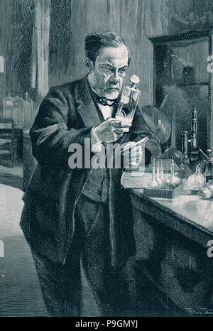Pasteur, Louis (1822 - 1895), French chemist and bacteriologist,  engraving. Stock Photo