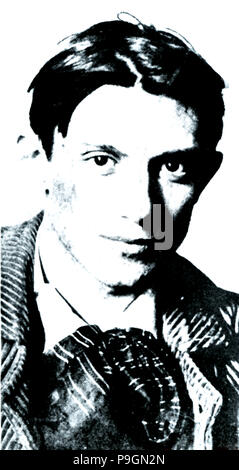 Pablo Ruiz Picasso (1881-1973), Painter from Malaga, at the age of 33, press photography of 1914. Stock Photo