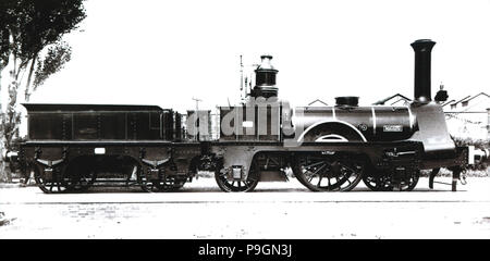 Replica of the locomotive 'Mataro', in the centennial of the first trip by train from Barcelona t… Stock Photo