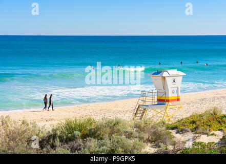 Surfers at Scarborough Beach, Perth, Western Australia Stock Photo