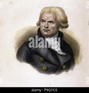 Georges-Jacques Danton (1759-1794), French politician, colored engraving. Stock Photo