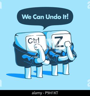 "Undo Team" Digital art Illustration (Vector Based) Ctrl- Z combination can undo it! Stock Vector