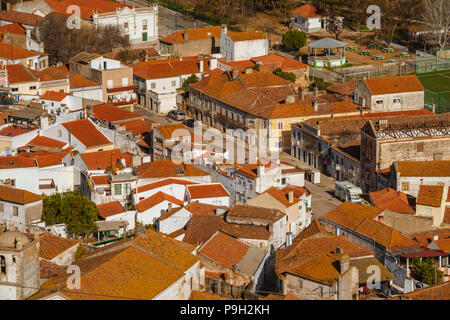 View overlooking the rooftops of Santa Iria da Ribeira de Santarem Portugal Stock Photo