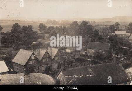 Vintage Photograph Showing a Birdseye View of All Cannings, Wiltshire Stock Photo