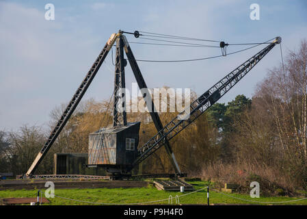 The old crane on Diglis Island, Worcester, Worcestershire, Engand, Europe Stock Photo