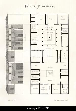 Floor Plan Of A House In Pompeii Cultural History Book 1875